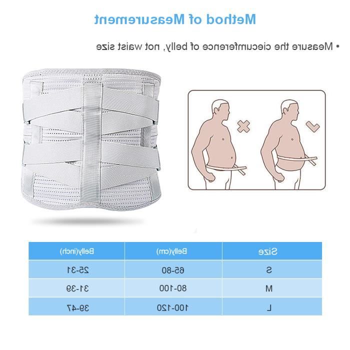 KIMISS Attelle du bas du dos Ceinture de soutien du bas du dos