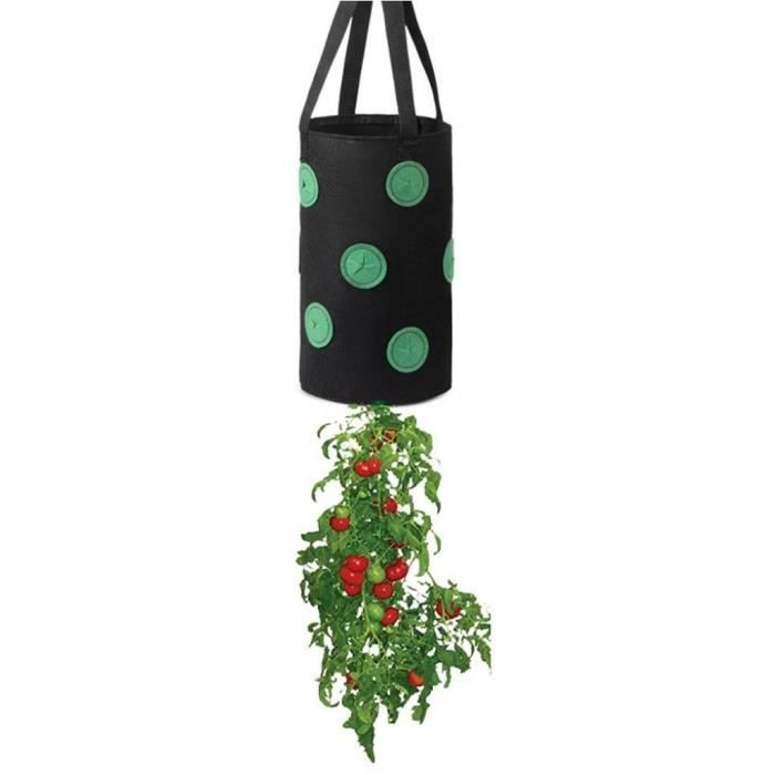 Tour à Fraise Sac De Plantation 45x35cm 6 Poches Latérales - Feutre Réutilisable Pour Balcon & Jardin