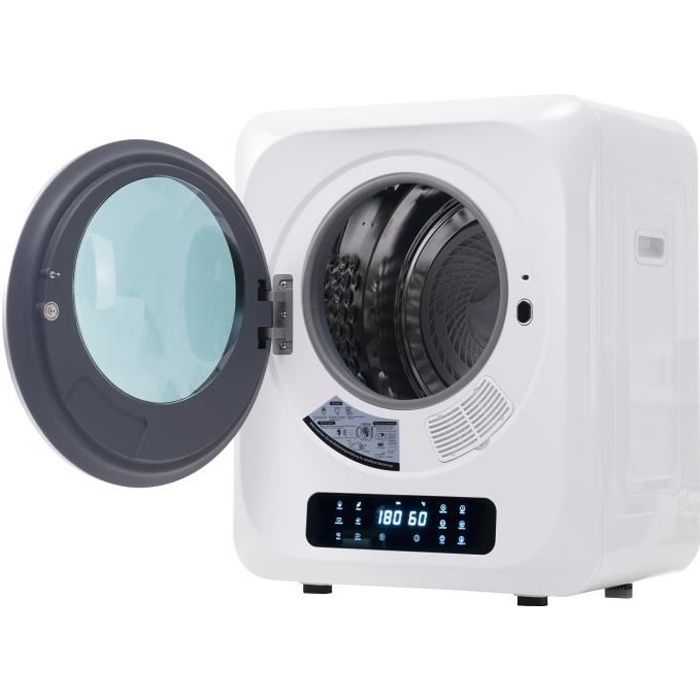 Mini Sèche-linge - LEYTN - 4 kg - Écran LED - 6 programmes - Montage mural - Blanc