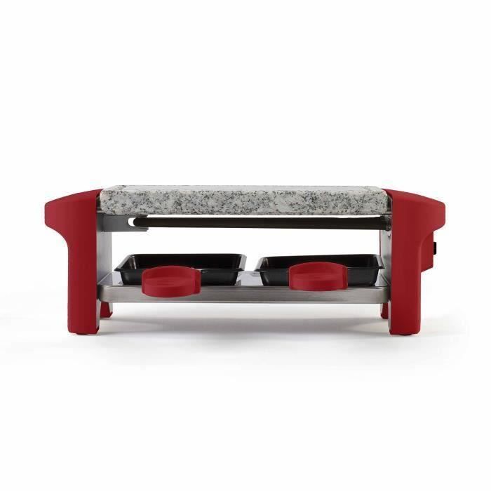 Appareil à Raclette 2 Personnes LIVOO - Grill Pierre & 2 Caquelons | 350W - Compact Et Pratique
