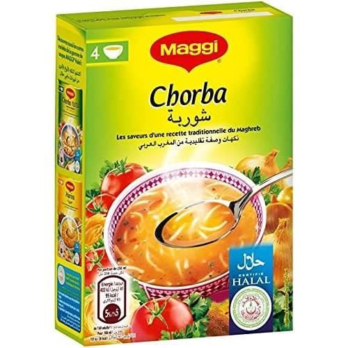 LOT DE 3 - MAGGI - Chorba Soupe Déshydratée Halal - sachet de 110 g