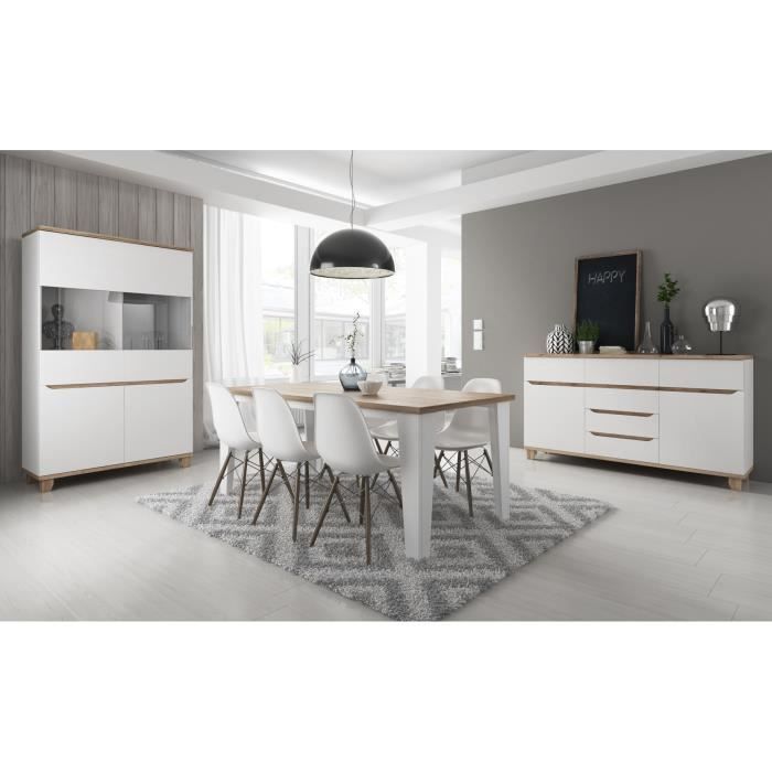 Salle A Manger Contemporaine Chene Blanc Veine Mat Melanie Table