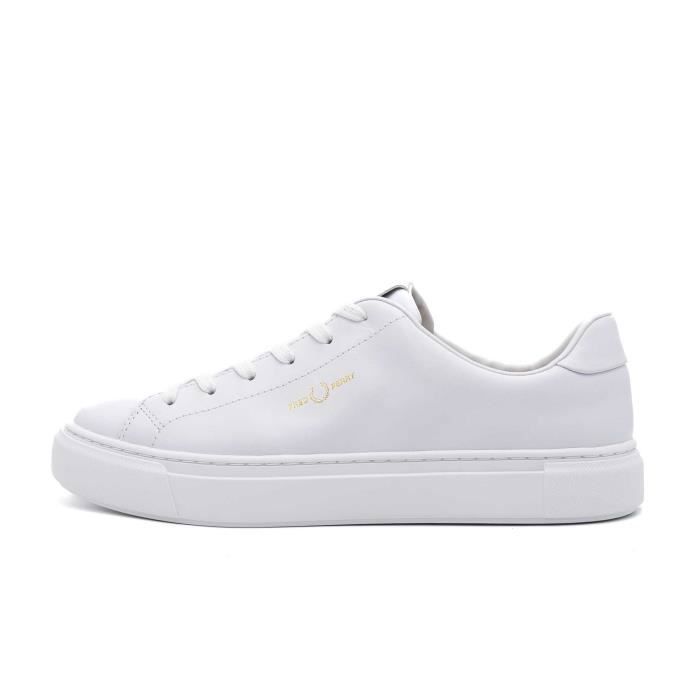 Baskets Homme - FRED PERRY - FP B71 Cuir Blanc - Lacets - Plat Baskets Homme - FRED PERRY - FP B71 Cuir Blanc - Lacets - Plat