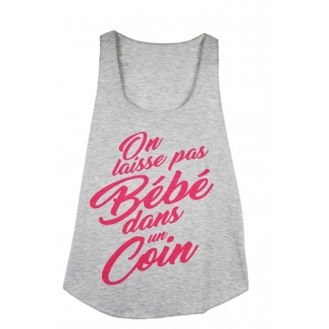 Debardeur Femme Imprime Texte On Laisse Pas Bebe Dans Un Coin Dirty Dancing Gl Boutik Gris Cdiscount Pret A Porter