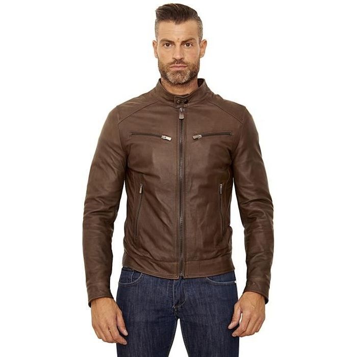 Blouson cuir homme new arrivals cdiscount