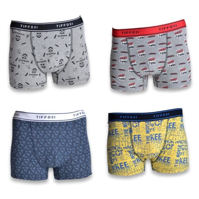 Calecon homme coton elasthane Composition du lot 4 boxers Couleurs suivant arrivage Jaune Cdiscount Pret a Porter