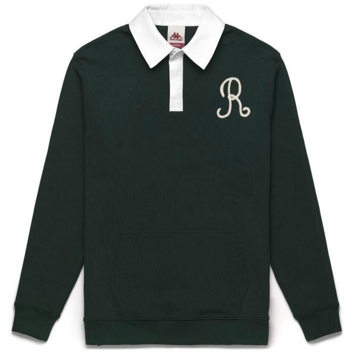 Polo Heita Robe di Kappa pour Homme - VERT - Rugby - Manches longues - Coupe droite