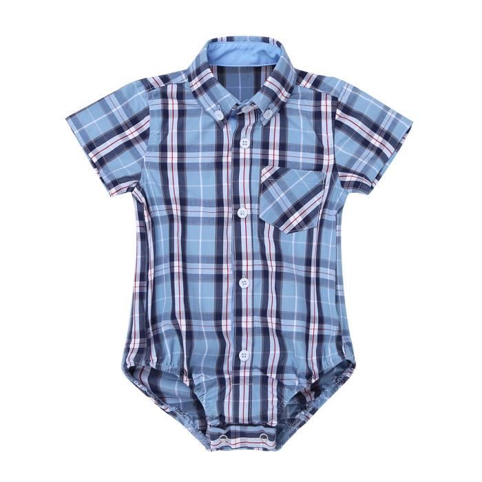 Unisexe Bebe Chemise Body Naissance Vetement Nouveau Ne Romper Jumpsuit 3 24 Mois Bleu Bleub Cdiscount Pret A Porter