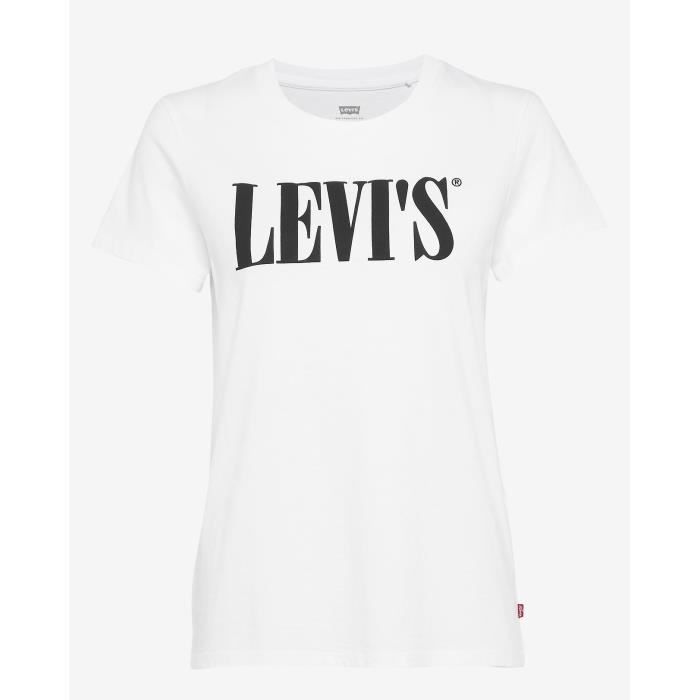 Levi s The Perfect Tee 90s Serif Logo Blanc Femme