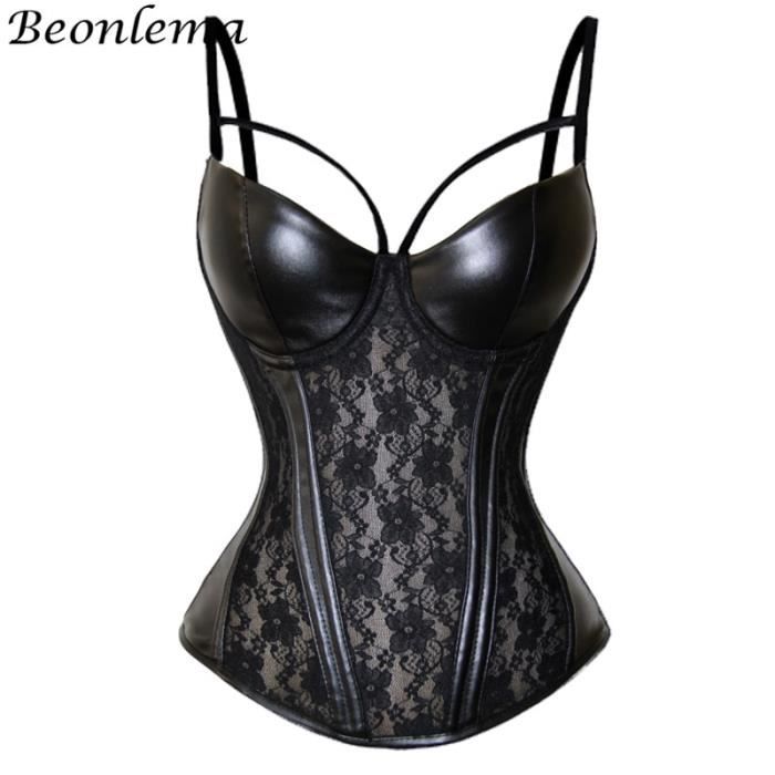 Bustier noir top dentelle