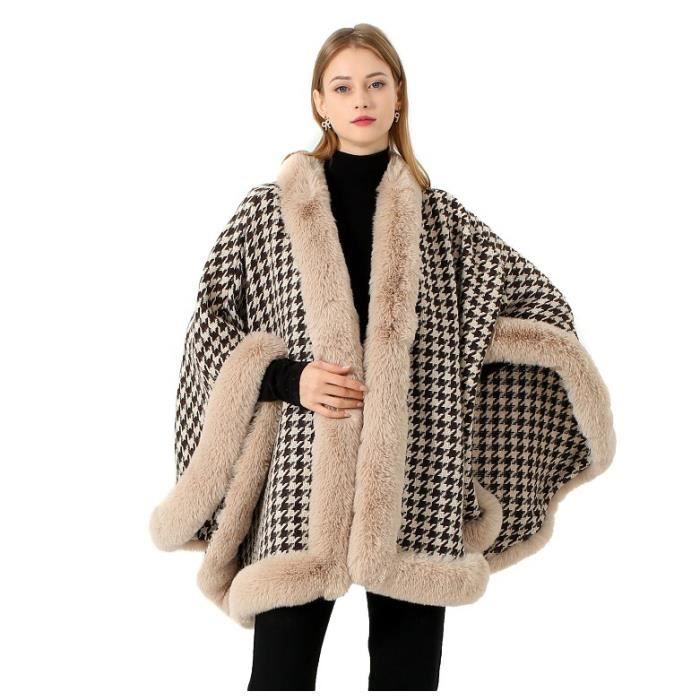 Poncho Femme Echarpe Hiver Chaude Cachemire Ponchos et Capes Femme Chale Chaude Echarpe Pull Poncho Veste Cape Grand Echarpe Beige Cdiscount Pret a Porter