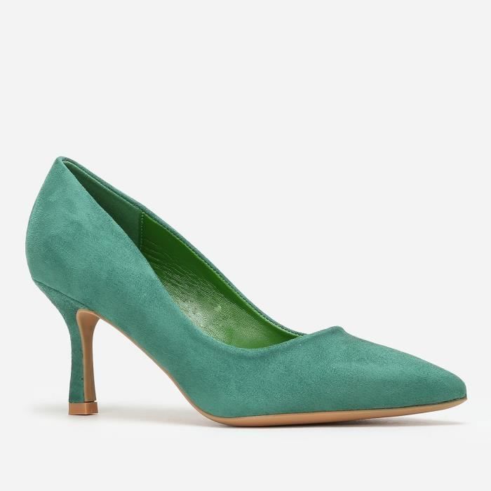 Escarpins Femme Vert Talon Fin Bout Pointu en Suedine Achat Vente Escarpins Femme Vert Talon Fin Bout Pointu en Suedine pas cher Cdiscount