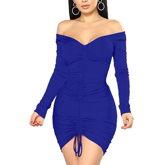 Robe moulante col v sales