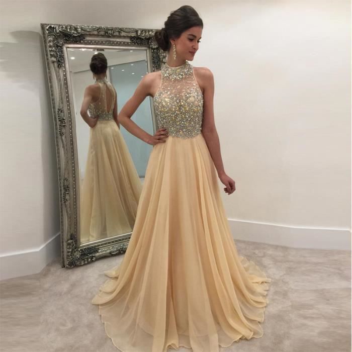 Robe Femme Chic Sans manches Elegant Mode Dentelle Boh me Apricot