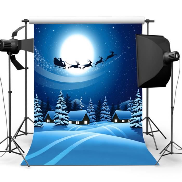 NEUFU Fond studio photo vinyl 1.5x2.1M Noël Neige Cerf Photographie