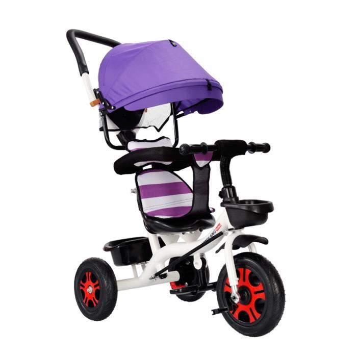 Tricycle Évolutif 4-en-1 Enfant - Siège Réversible, Poussette Convertible Et Design Rose | Parfait De 18 Mois à 4 Ans