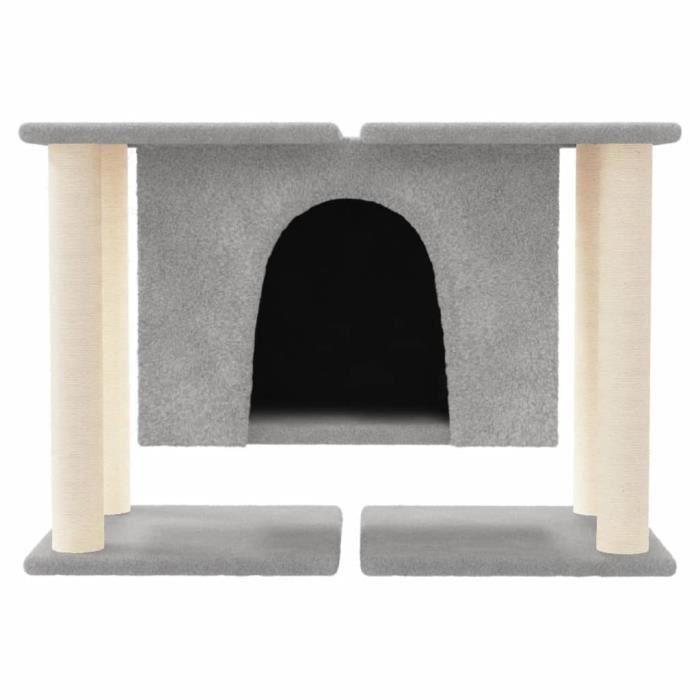 Meilleurs prix pour Omabeta - Accessoires pour chats - Arbre à chat avec griffoirs en sisal Gris clair 50 cm