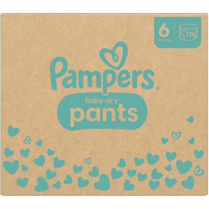 PAMPERS PANTS TAILLE 6 BABY-DRY COUCHES-CULOTTES 78 COUCHES