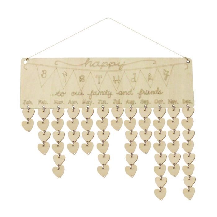 Calendrier En Bois Joyeux Anniversaire Plaque De Bricolage Hanging Anniversaire Rappel Calendrier Bricolage Cdiscount Maison