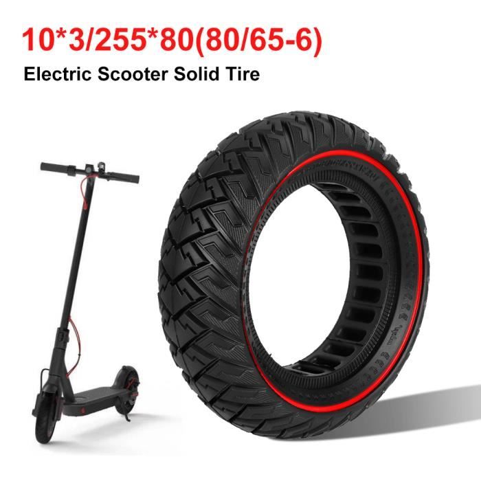 Pneu -solide sans chambre à air 10*3/255*80(80/65-6) Scooter Pneus Tout-Terrain-noir et rouge