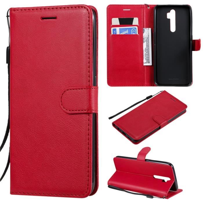 Coque Oppo A5 2020 / A9 2020 - Design Dégradé Brillant Rouge, Rigide Avec Contour Gel