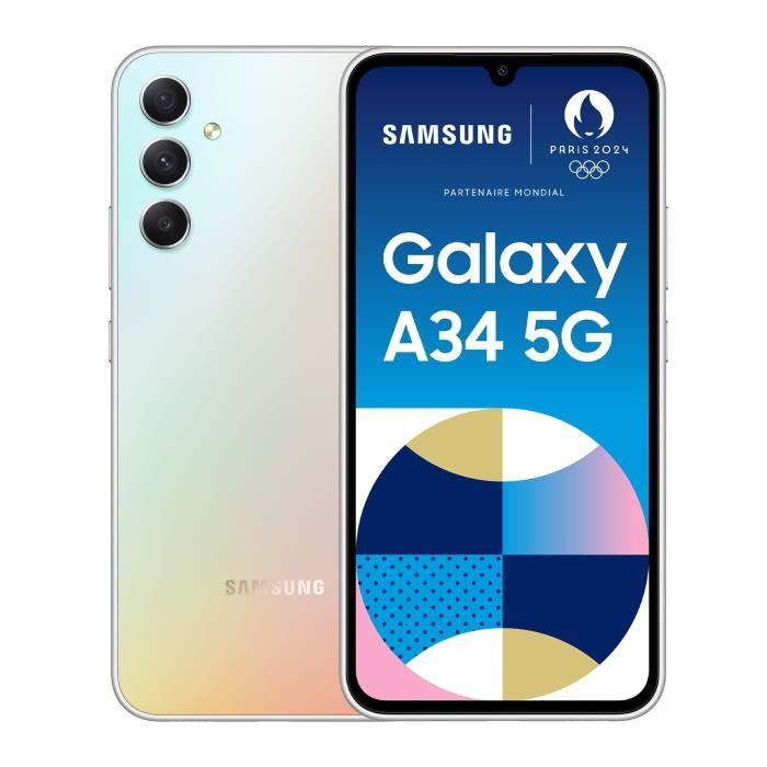 GALAXY A34 5G-NEUF-ARGENT-128GO