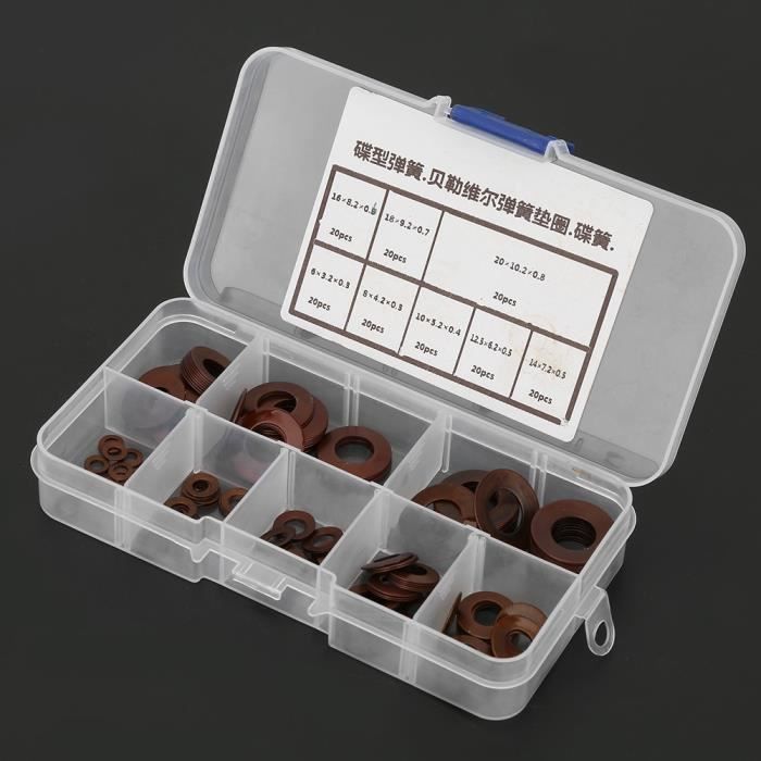 Ressorts à Disque (rondelles Belleville) Acier 60Si2MnA - Norme DIN 2093, Diamètres Ext. 8-140 Mm, Int. 4.2-72 Mm - 6