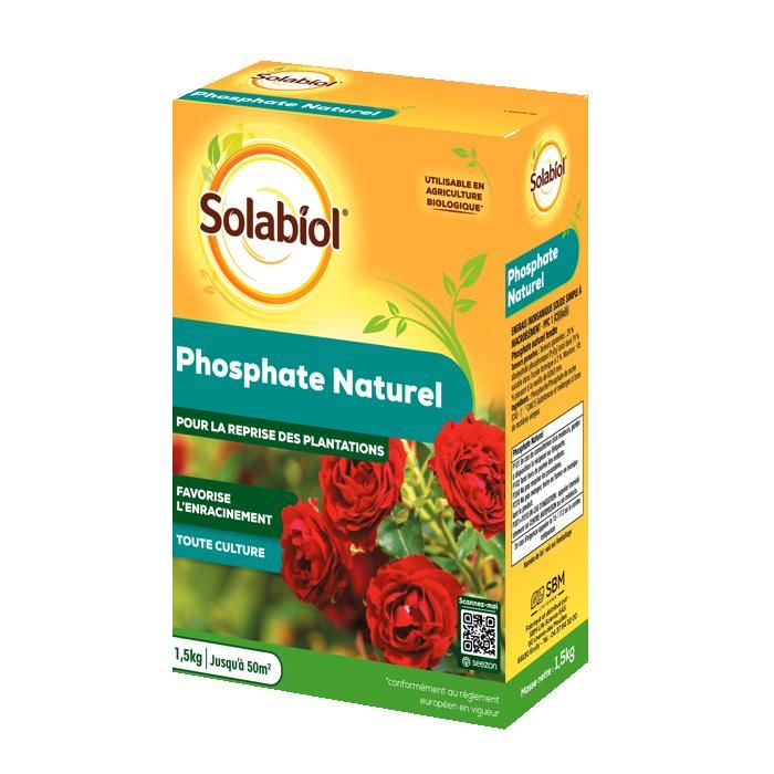 SOLABIOL Engrais Phosphate Naturel - 15Kg - Jusquà 50m² - Améliore La Floraison - Optimise La Formation Des Racines