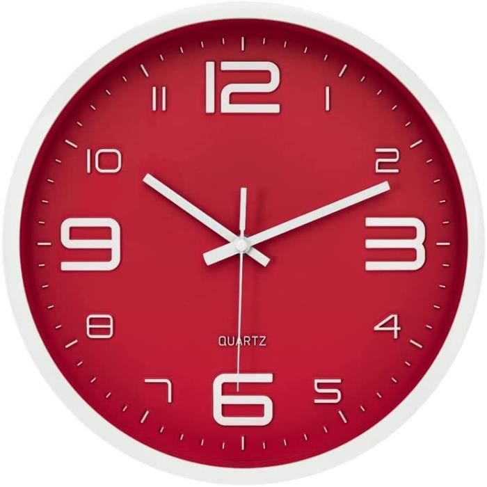 LW Collection horloge de cuisine couleurs horloge chambre d'enfant 30cm -  petite