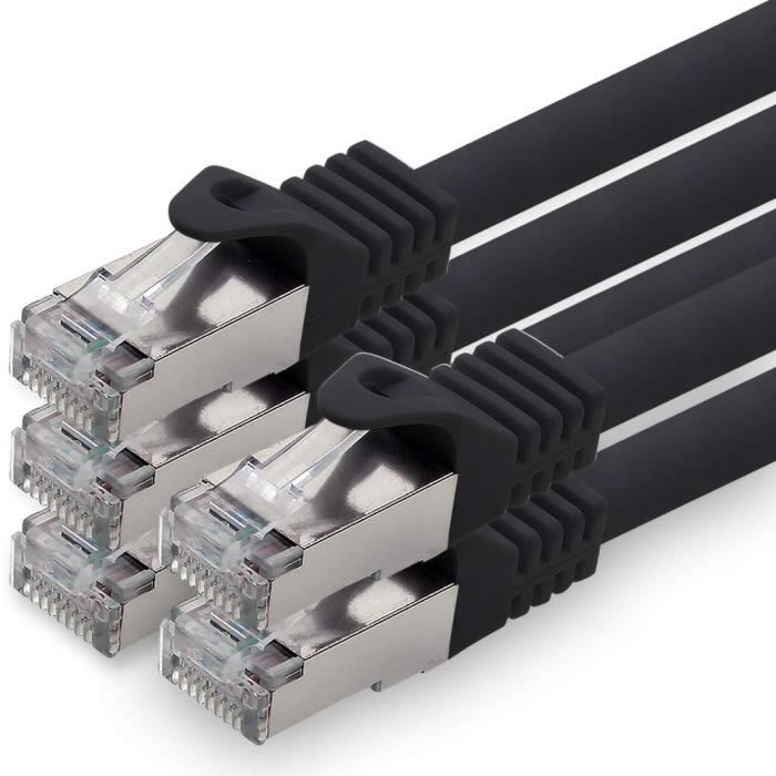 CSL CAT 7 Netwerkkabel – 0,5 M, 10.000 Mbit/s, S/FTP PIMF Afscherming, Met RJ45 – Geschikt Voor Switch, Router En Modem