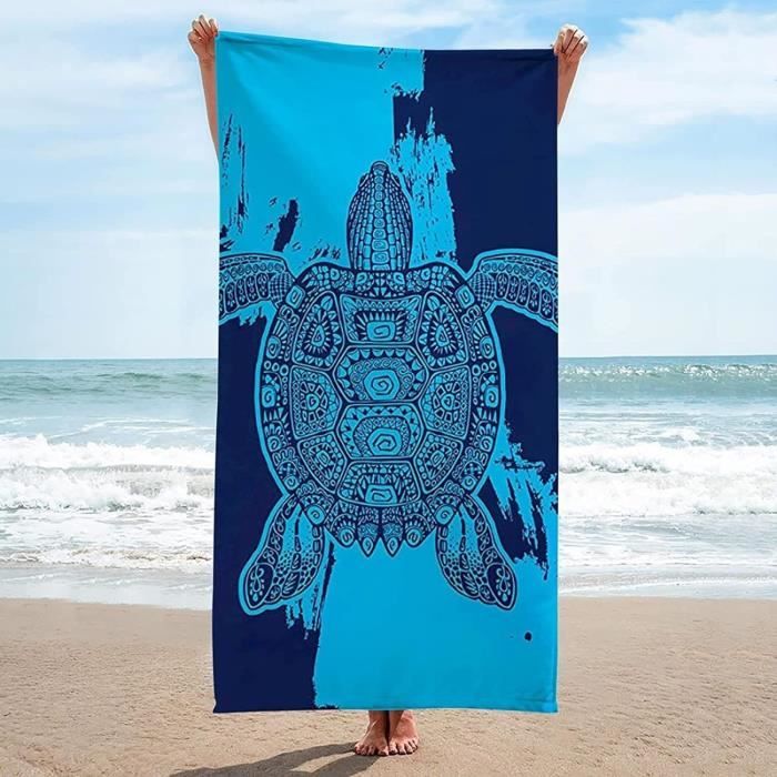 Serviette De Plage XXL 90x180 Cm En Microfibre - Séchage Rapide, Sans Sable, Avec Sac De Rangement