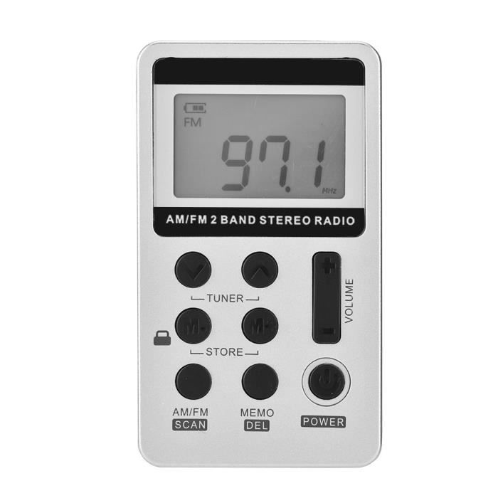 Mini Radio Portable FM AM Rechargeable Avec Écouteurs - Poste Transistor Rétroéclairage LCD Pour Promenade