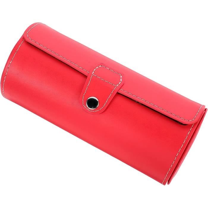 Boîte à Montre En Bois - Écrin Unique Rouge-marron - Rangement Bijoux - Moderne
