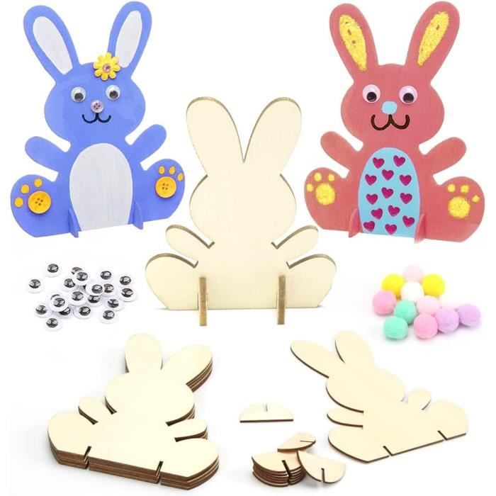 Kit Créatif Paniers Lapins En Bois Baker Ross - Lot De 4, Bricolage Pâques Pour Enfants, Contreplaqué 3 Mm, Assemblage Facile - 12