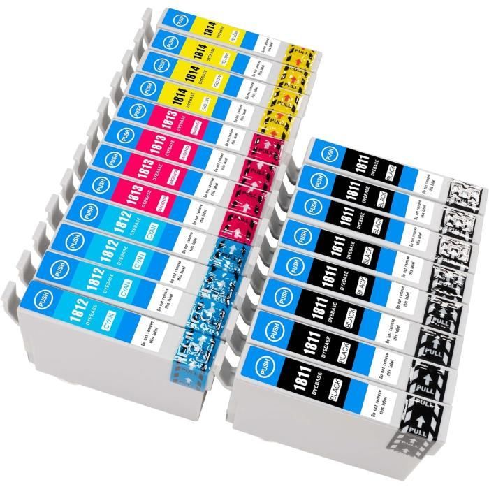Lot De 12 Cartouches D'encre Compatibles Epson 18 XL - Neuf, Multicolore