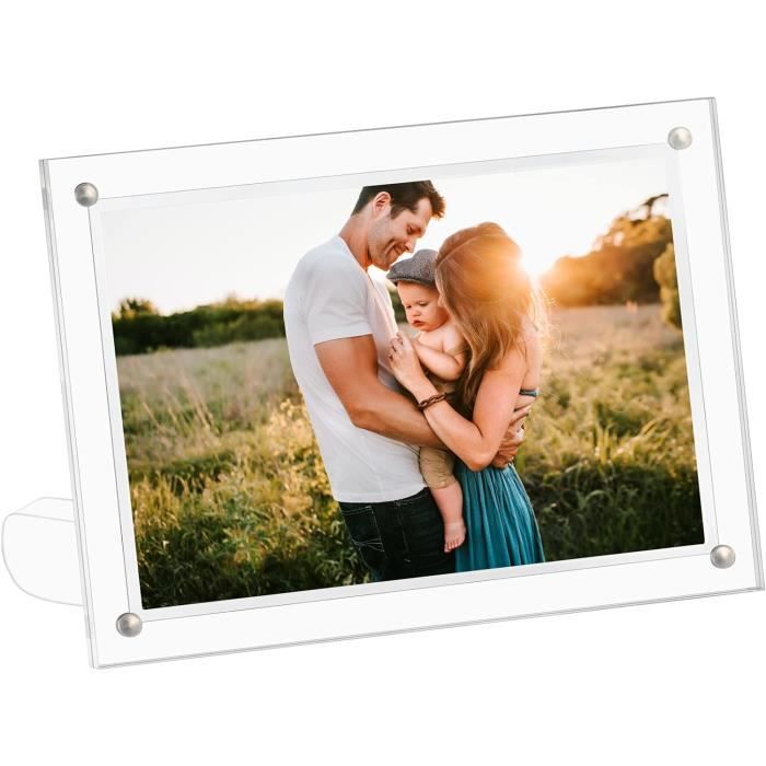 2 Cadres Photo Magnétiques En Acrylique 9x13 Cm - Transparents, Recto Verso - Pour Frigo, Surface Magnétique - Compatibles Photos Mini Fujifilm - 5