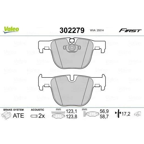 Plaquette de frein gamme first BMW 3 series 07.12> - VALEO - 302279
