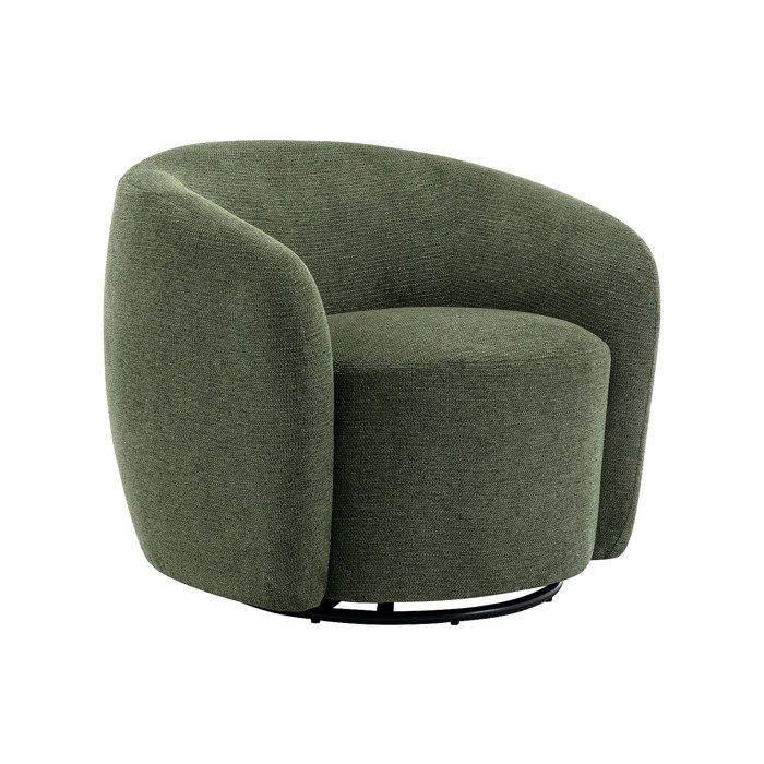 Fauteuil pivotant en tissu texturé kaki VEREIDE