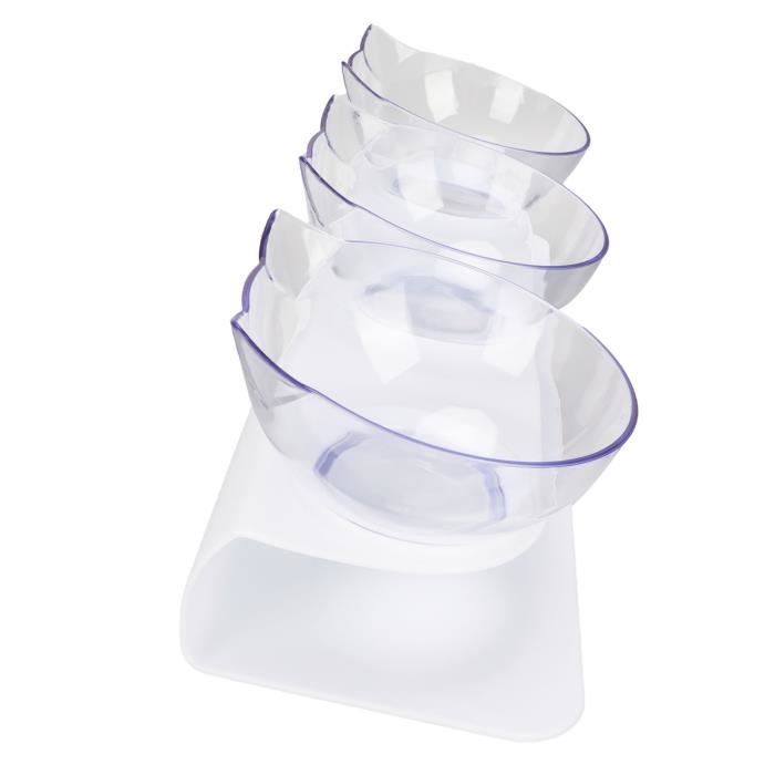 Meilleurs prix pour VGEBY Gamelle Surélevée pour Chat, 3 Bols, Transparent, Protection de la Colonne Vertébrale, Gamelles pour Nourriture pour Chat