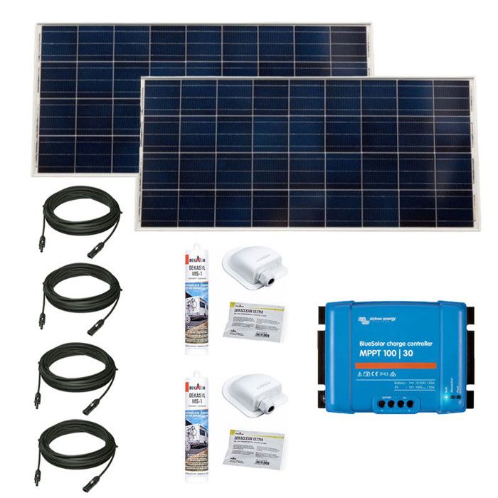 Panneau solaire mobile pliable 100 W + Régulateur 12/24V avec 2x USB