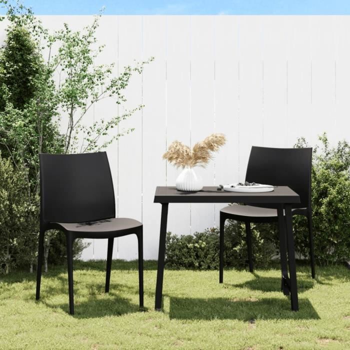 vidaXL Chaises empilables de jardin lot de 2 - vue 6