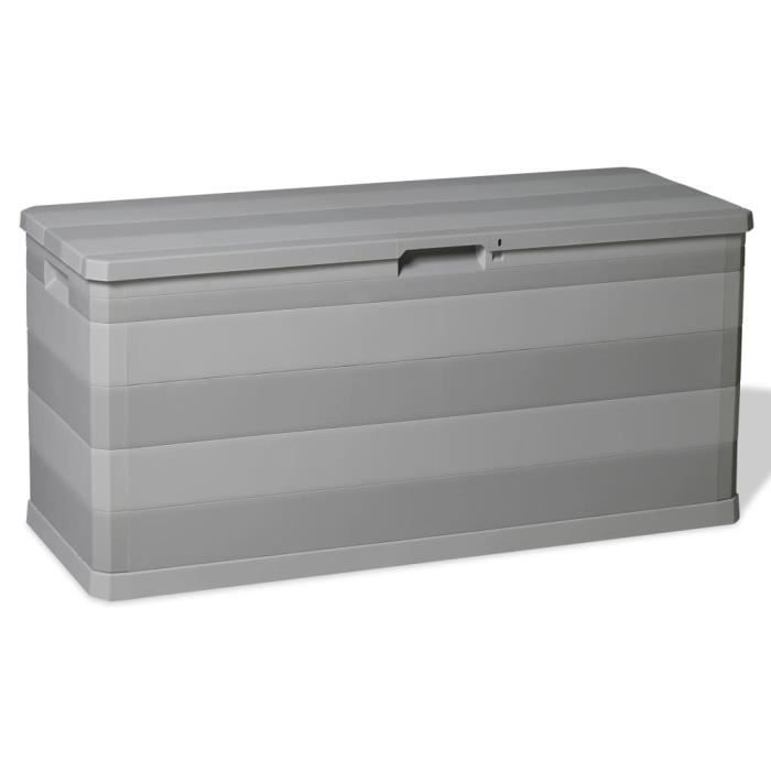 "top" boîte de rangement de jardin - coffre de jardin d'extérieur jili gris 117x45x56 cm,6,6 kg