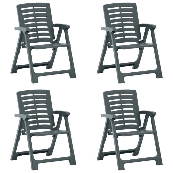 Chaises de jardin 4 pcs Plastique Vert 315840  Cdiscount Jardin