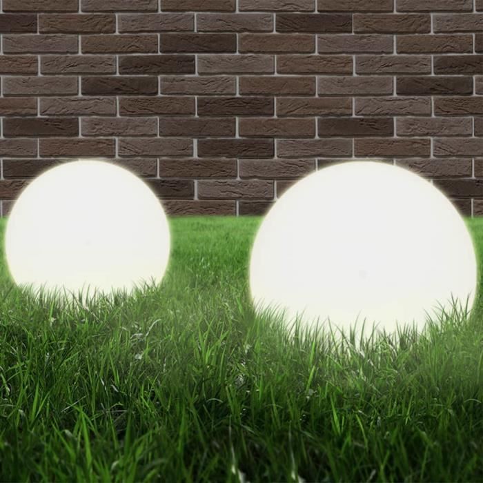 Meilleurs prix pour Lampe à LED sous forme de boule 2 pcs Sphérique 25 cm PMMA - Maison - jardin-Luminaires-Éclairage d'extérieur | Blanc | Blanc
