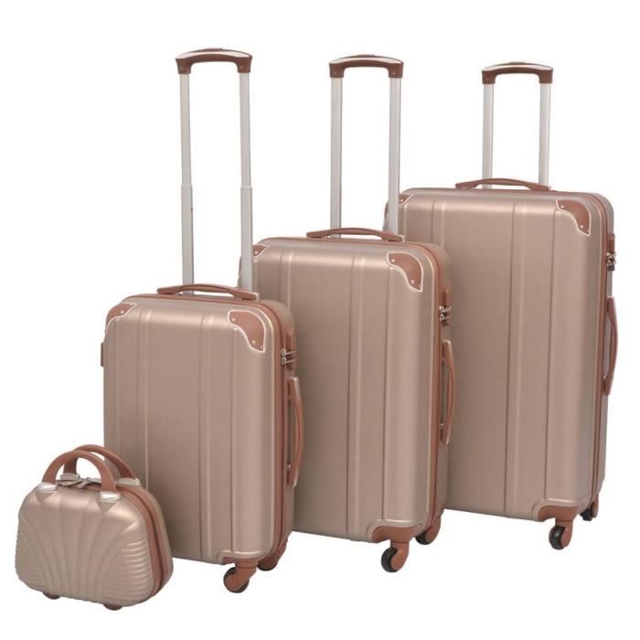 Ensemble de valises à roulettes quatre pièces Champagne Or