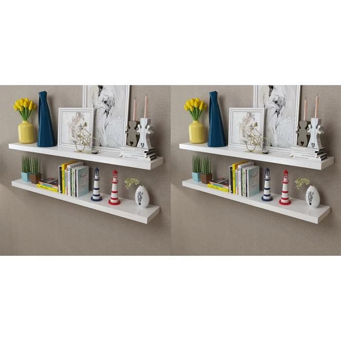 vidaXL Étagères murales 4 pcs Blanc 120 cm 276000