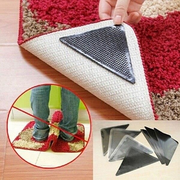 8 pièces tapis anti-dérapant tapis silicone triangle tapis