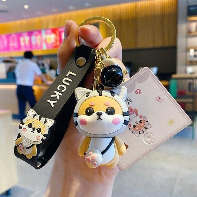 Porte clés de dessin animé animé familial Addams pour enfants, porte clés plats mignons, porte
