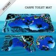 Abattant WC,3 pièces-ensemble Style Océan Monde Sous Marin Dauphin Carpe Tapis De Toilette - Type Blue-1