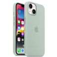 Coque Apple iPhone 15 Housse Liquide Silicone Case Vert avec 2 Pcs Verres Trempés Doublure en Microfibre Protection Antichoc Étui-1